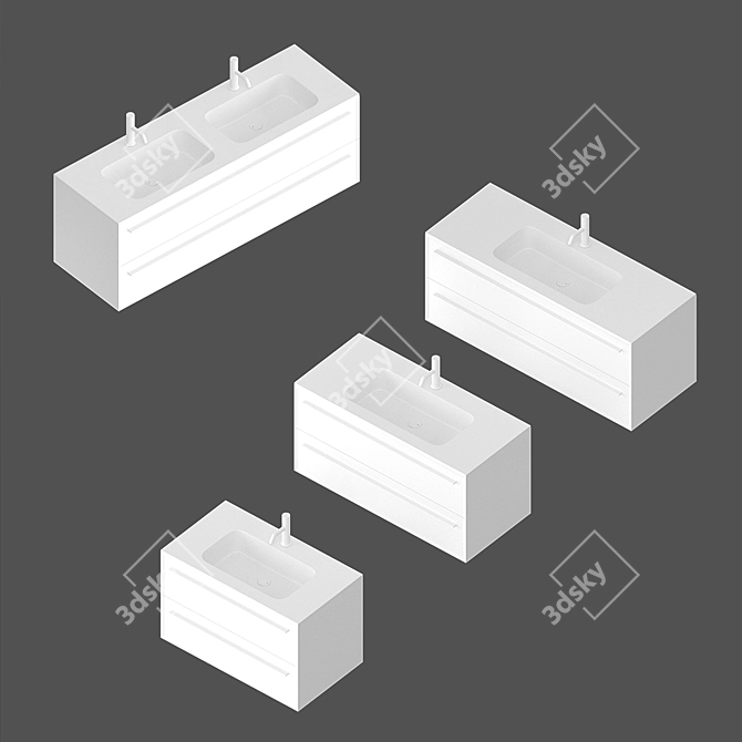 Designer Washbasins: Falper 7 Metrica Roundlux H1 3D model image 2