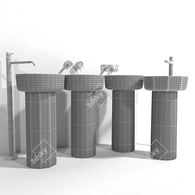 Opale Sinks: Innovative Design for Your Bathroom 3D model image 3