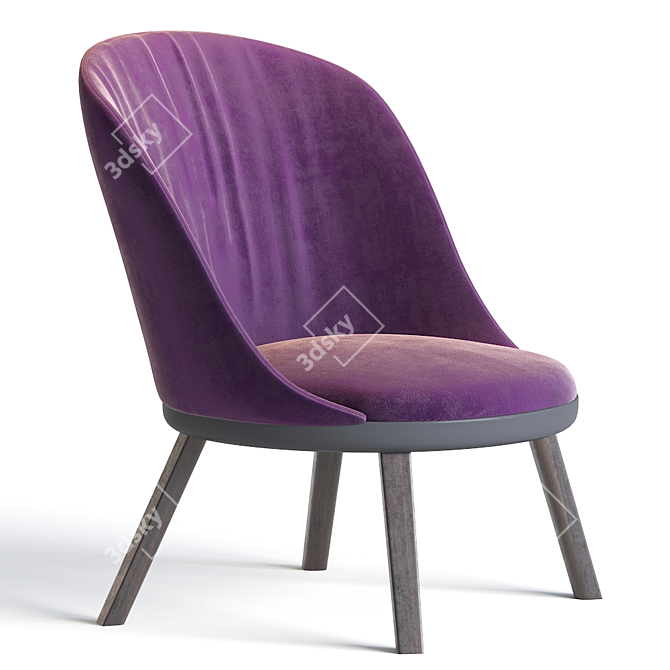 Romy Easy Chair: Sleek Comfort 3D model image 2