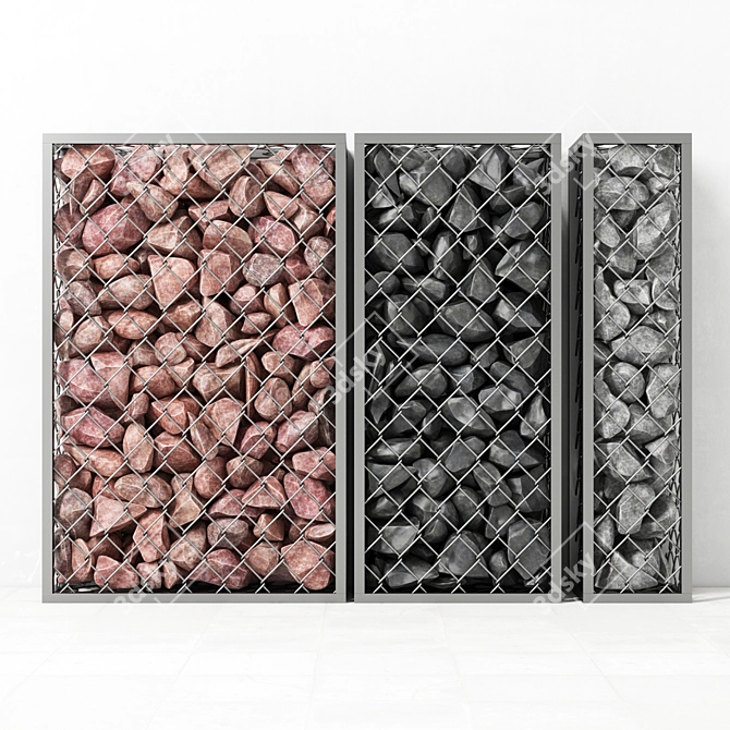 Gabion Rock Stone: Polygon & Vertex Textures | 3D Max & OBJ 3D model image 1