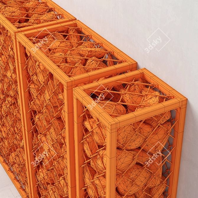 Gabion Rock Stone: Polygon & Vertex Textures | 3D Max & OBJ 3D model image 3