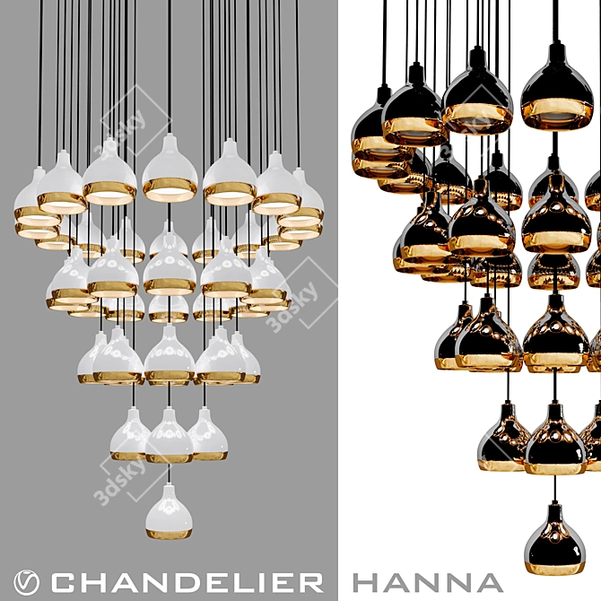 Elegant Hanna Chandelier - Illuminate in Style! 3D model image 1