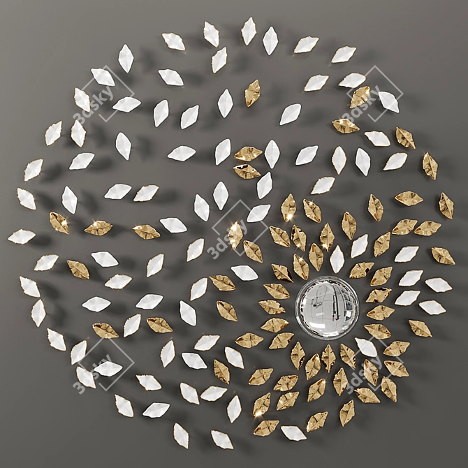 Elegant Leaf Sculpture: Stoke-on-Trent Ceramics 3D model image 1