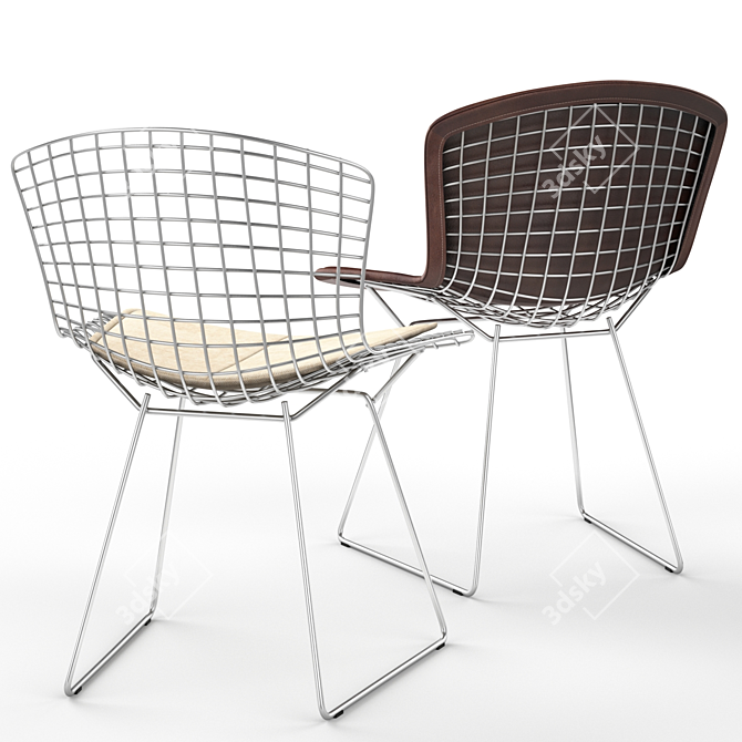 Sleek Steel Bertoia Chair 3D model image 2