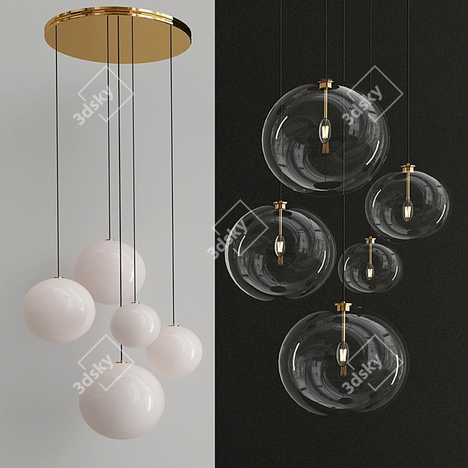 Magical Pendant Light: Cluster 3D model image 1