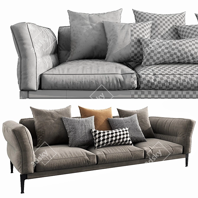 Flexform Adda 3 - Durable Modern Sofa 3D model image 3