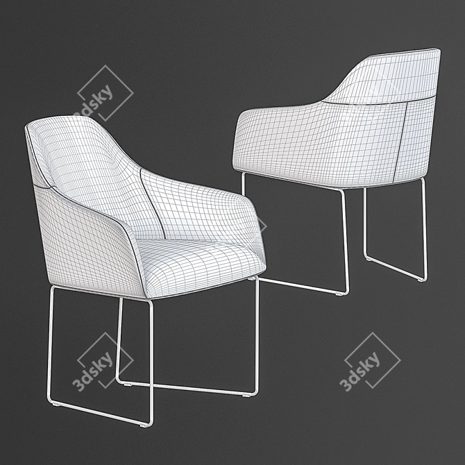 Elegant Alya Armchair: Andreu World 3D model image 1