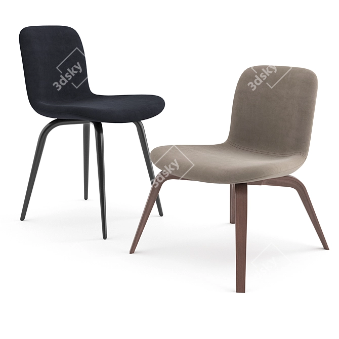 NORR11 Goose Lounge & Langue Soft: Stylish and Comfortable Chairs 3D model image 2