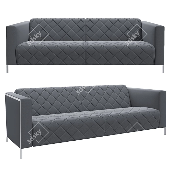 Stylish Triple Sofa: VISPO 3D model image 2