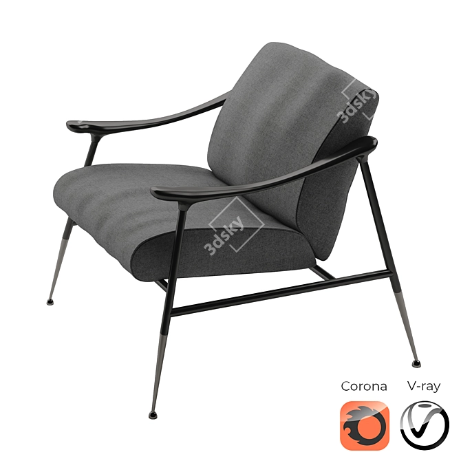 Title: Miura Armchair by Tosconova 3D model image 1