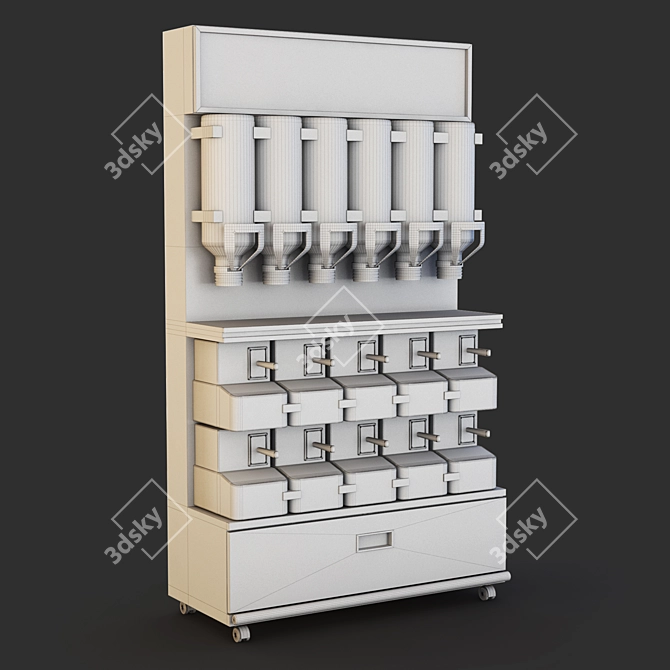 Bulk Product Dispenser Rack 3D model image 3