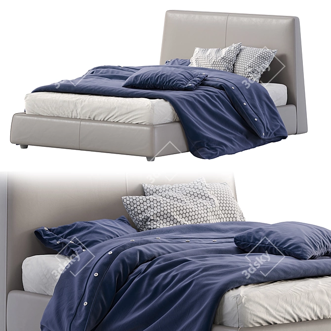 Ralph: Stylish and Ergonomic Bed 3D model image 1