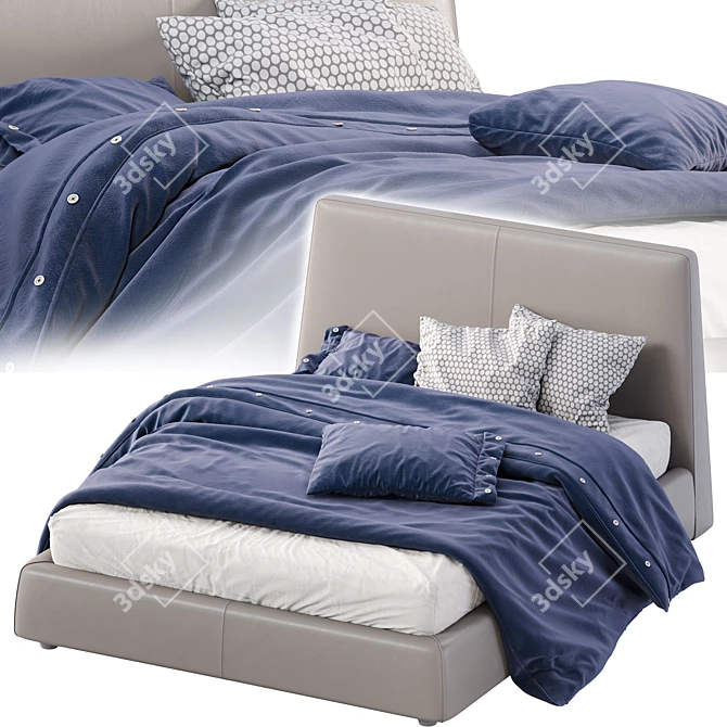 Ralph: Stylish and Ergonomic Bed 3D model image 2