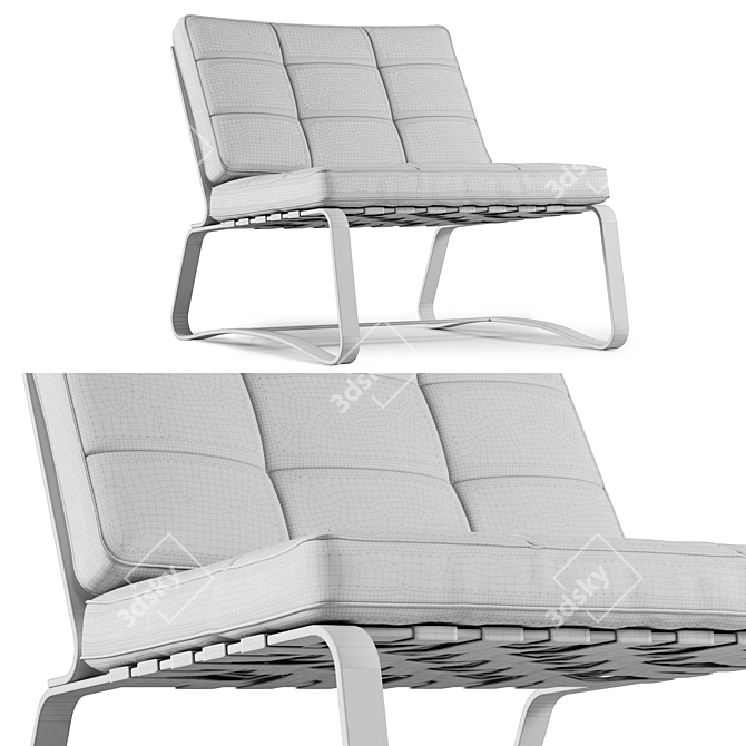 Cozy and Stylish Armchair: Minotti Delaunay Quilt 3D model image 3