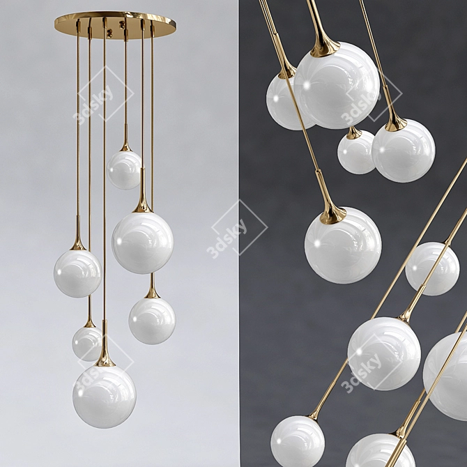 Whitley Round 6-Light Chandelier 3D model image 1