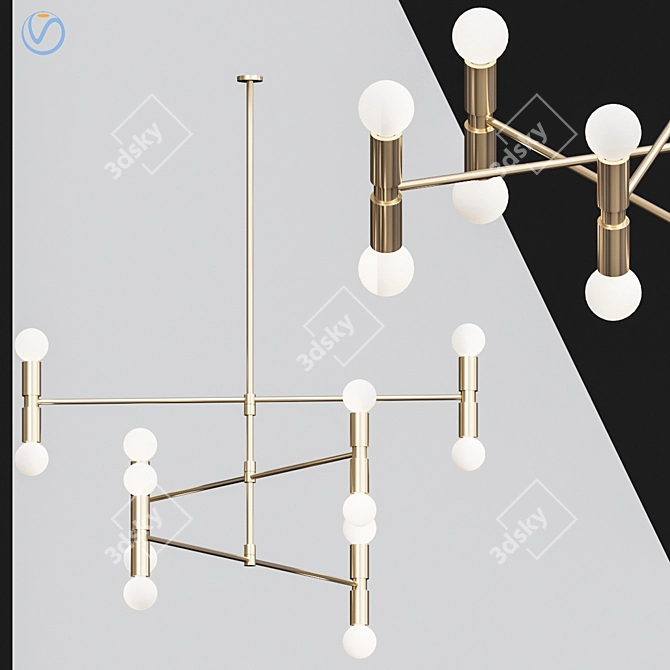Stunning Atomium Chandelier 3D model image 1