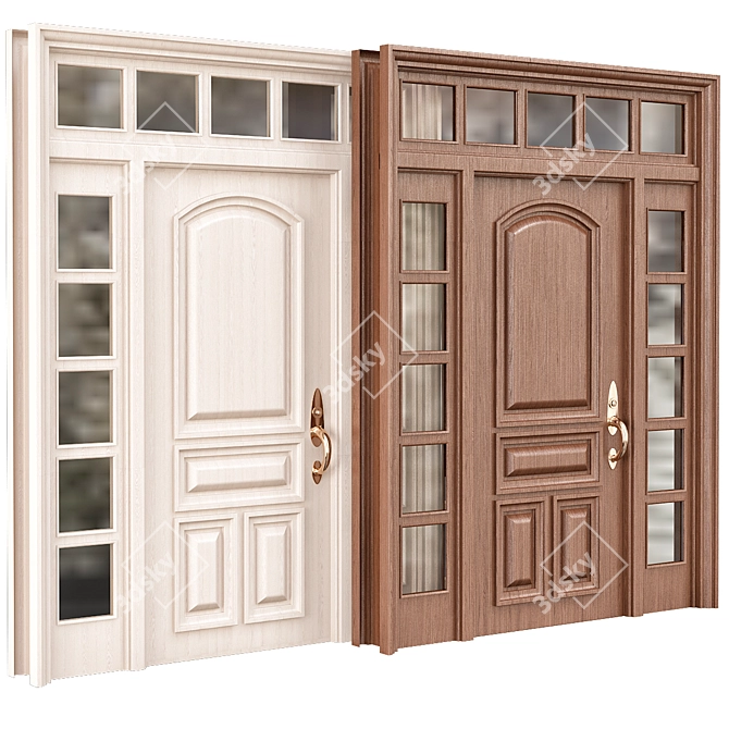 Modern Wooden Interior Doors 3D model image 1