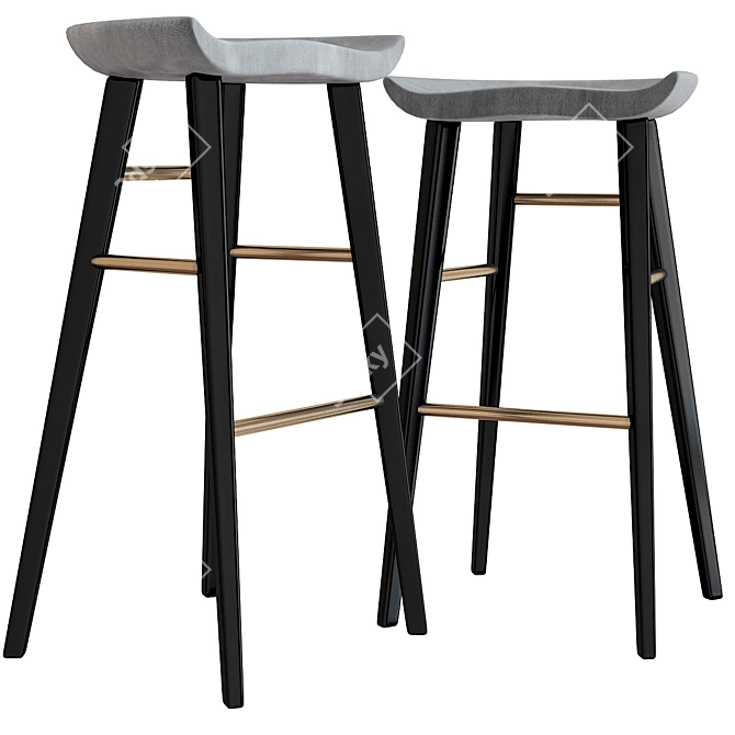 Elegant Kami Bar Stool 3D model image 1