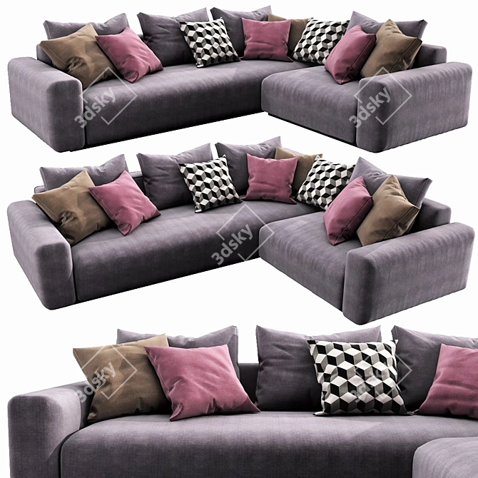  Sleek Flexform Lario Sofa: Modern Design, High Quality 3D model image 1