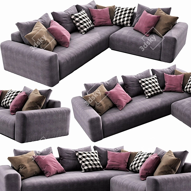  Sleek Flexform Lario Sofa: Modern Design, High Quality 3D model image 2