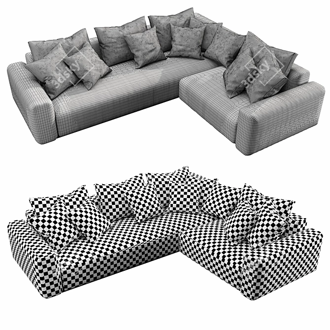  Sleek Flexform Lario Sofa: Modern Design, High Quality 3D model image 3