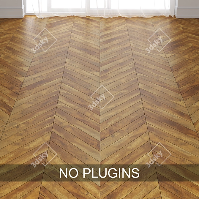 Antique Pine Parquet Tiles, 3 Layouts 3D model image 1