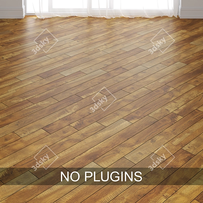 Antique Pine Parquet Tiles, 3 Layouts 3D model image 3