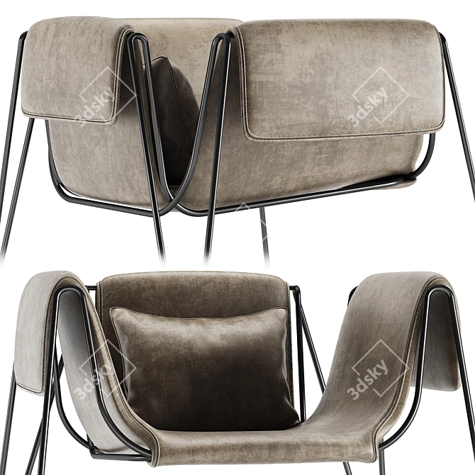 Elegant Arche Armchair 3D model image 2