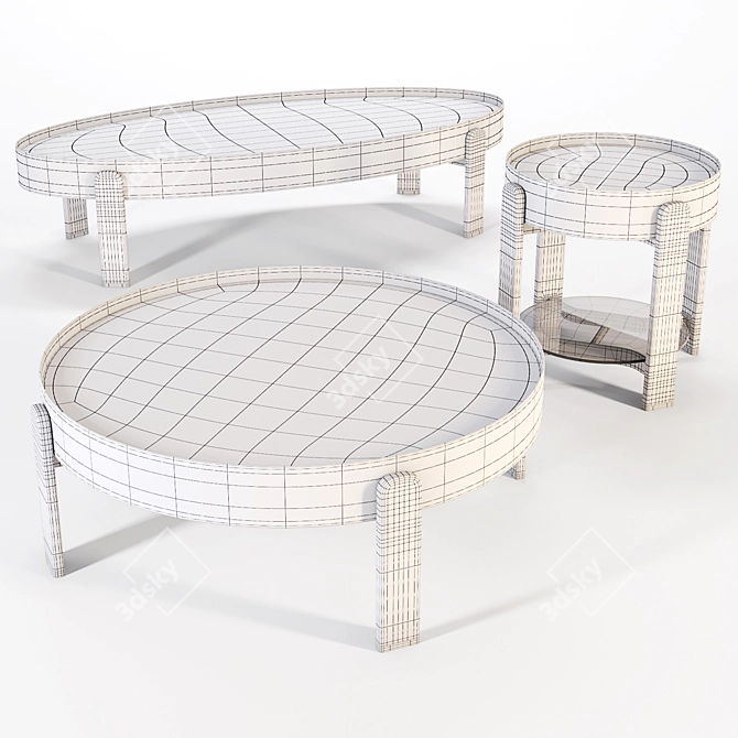 FormItalia Kean: Elegant Marble Coffee Tables 3D model image 3
