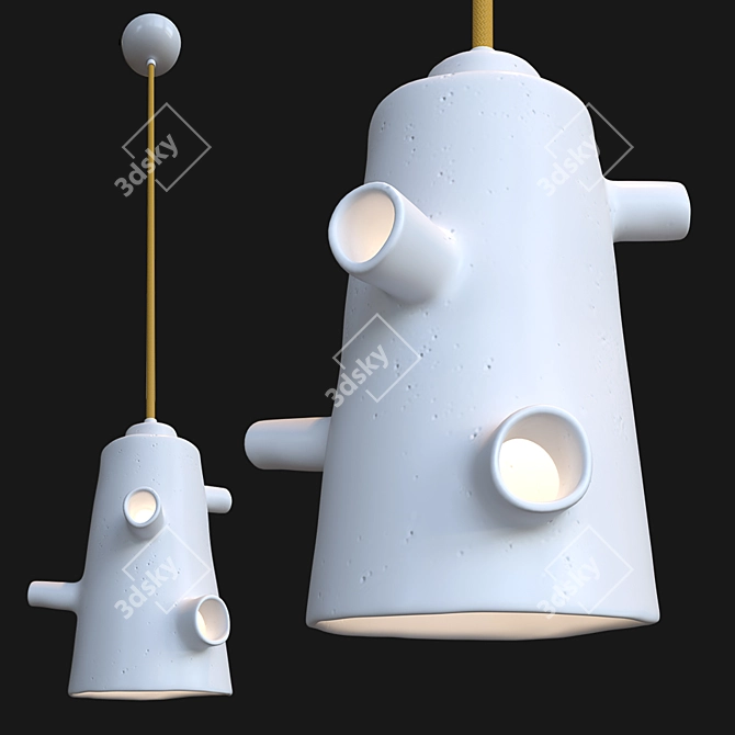 Ceramic Tube Pendant Lamp 3D model image 1