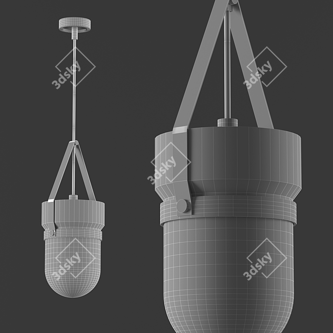 Elegant Almonds Pendant Lamp 3D model image 2