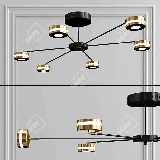 Luxury Galaxy LED Chandelier 3D model image 1