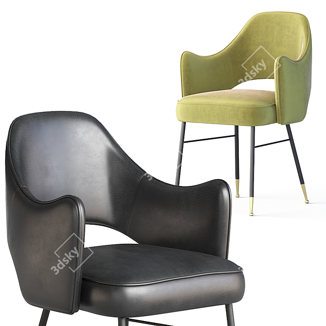 Contemporary Rigby Chair: Stylish, Versatile, and Comfortable 3D model image 2
