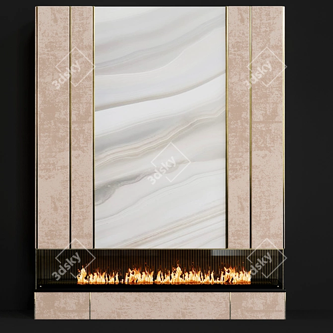 Modern Fireplace with Fabric Panels 3D model image 1