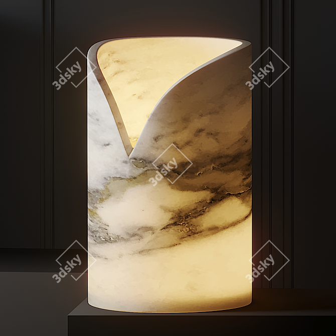 Elegant Marble Table Lamp 3D model image 1