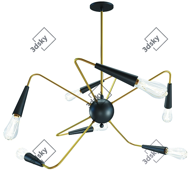 Retro Elegance Pendant Lamp 3D model image 1