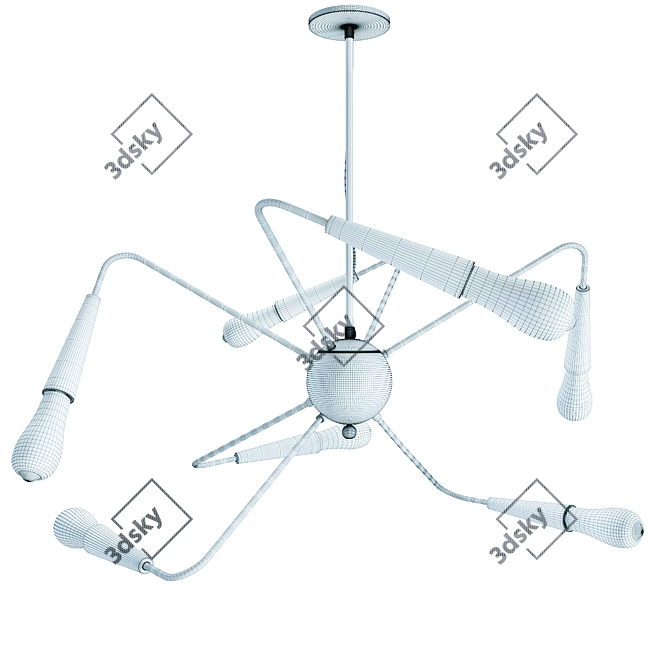 Retro Elegance Pendant Lamp 3D model image 2