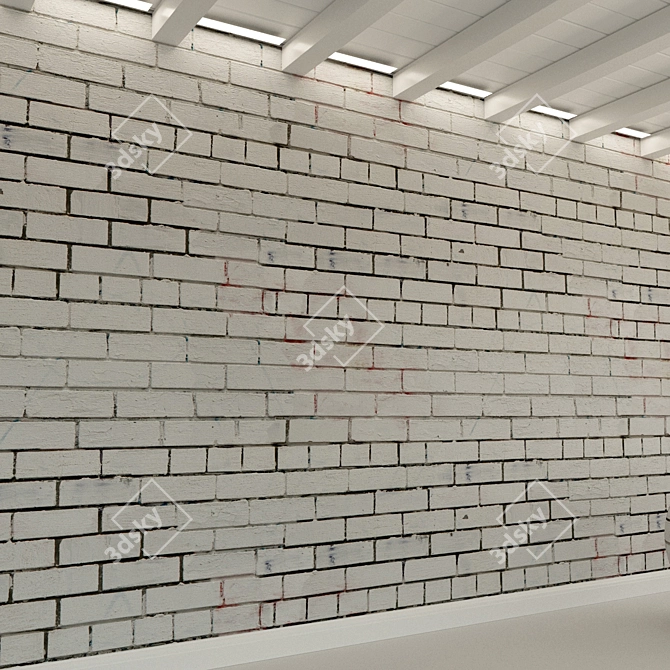 Vintage Brick Wall Texture 3D model image 3