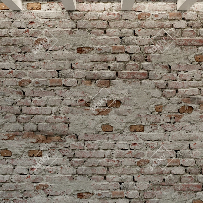 Vintage Brick Wall Texture 3D model image 3