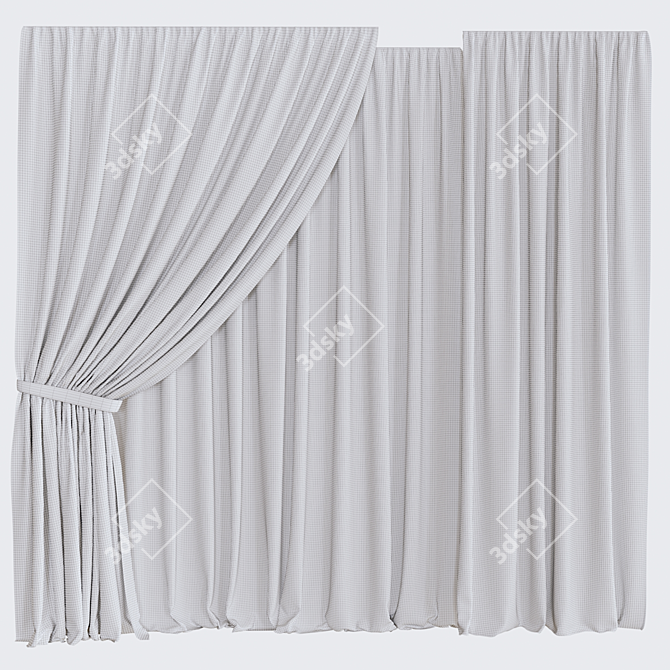 Mid Poly Corona Curtains 3D model image 2