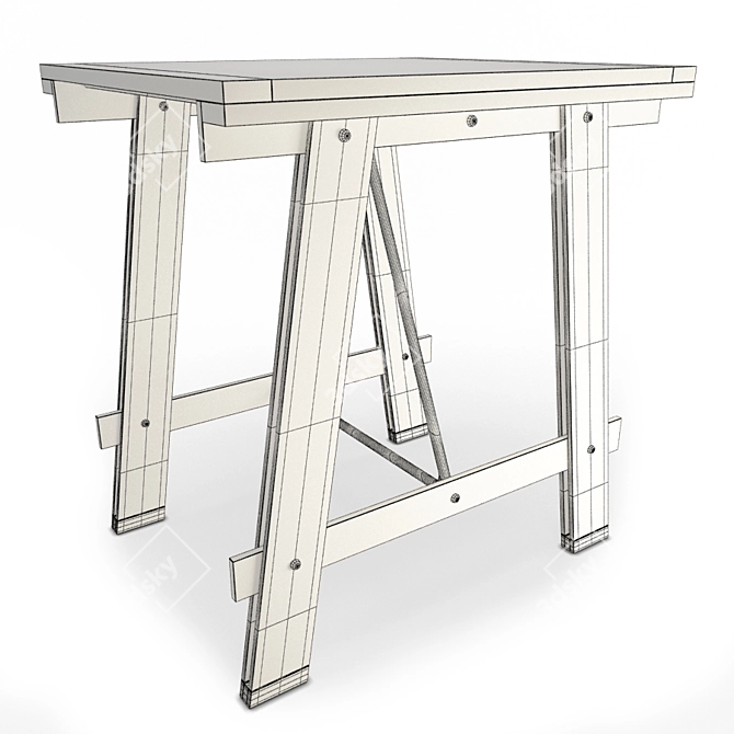 Industrial 3-Piece Set: Mesa Table and Tolix Chairs 3D model image 3