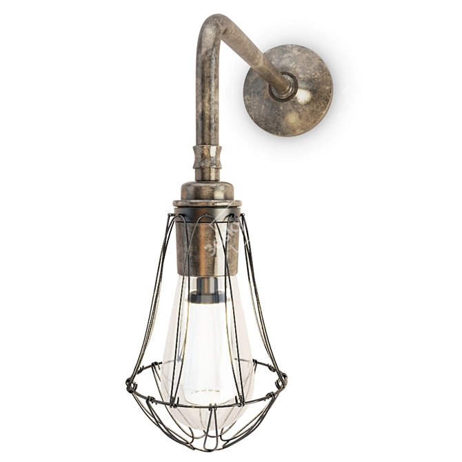 Industrial Metal Wall Lamps 3D model image 3