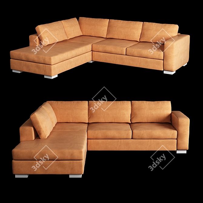 Cozy Chaise Lounge Sofa 3D model image 1