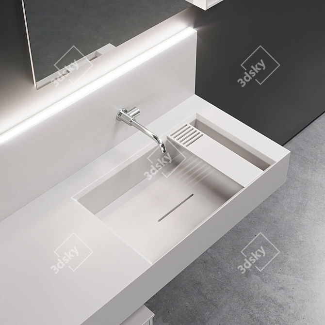 Modern Laminate Vanity Unit | Cerasa NEROLAB SET 2 3D model image 2