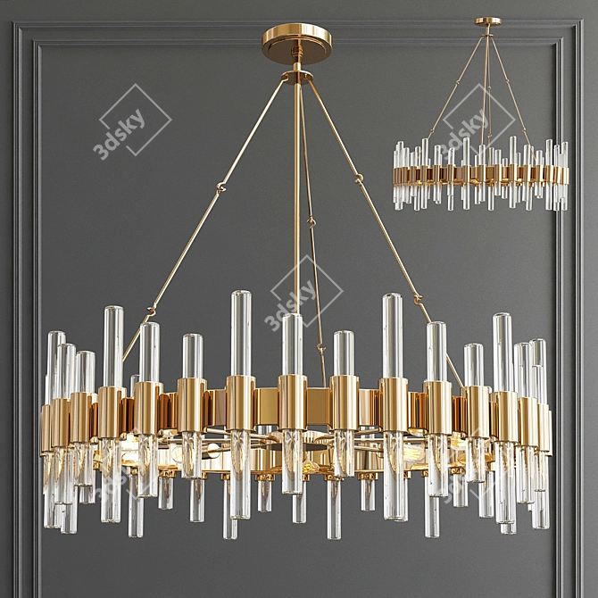 Elegant RH Marais & Haskell Chandelier 3D model image 3