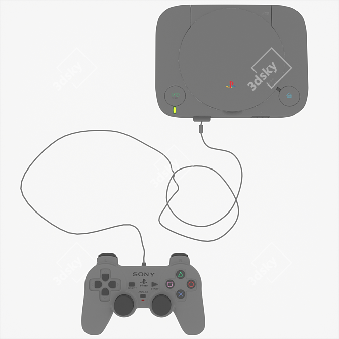 Playstation One Slim 209k Poly 106k Vert Video Game 3D model image 1