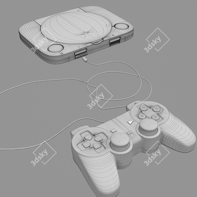 Playstation One Slim 209k Poly 106k Vert Video Game 3D model image 2