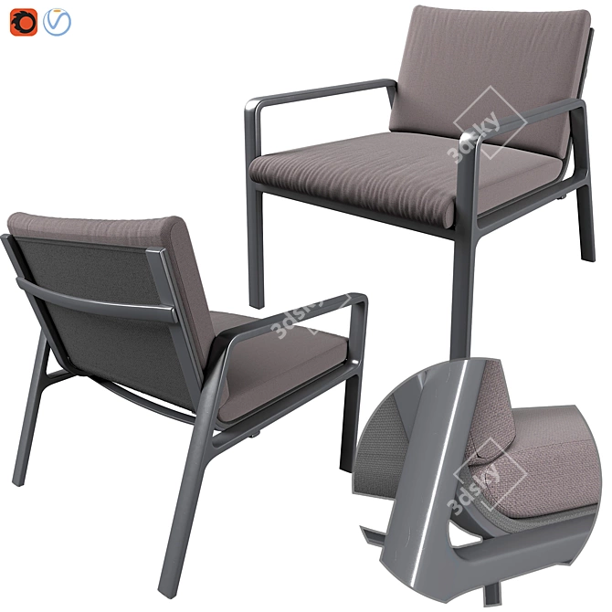 Park Life Club Armchair - Durable & Stylish Outdoors Furniture 3D model image 1