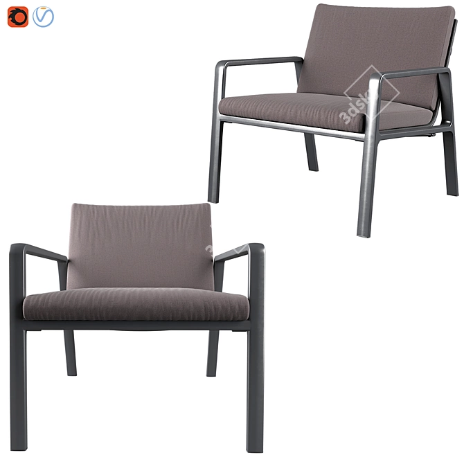 Park Life Club Armchair - Durable & Stylish Outdoors Furniture 3D model image 2