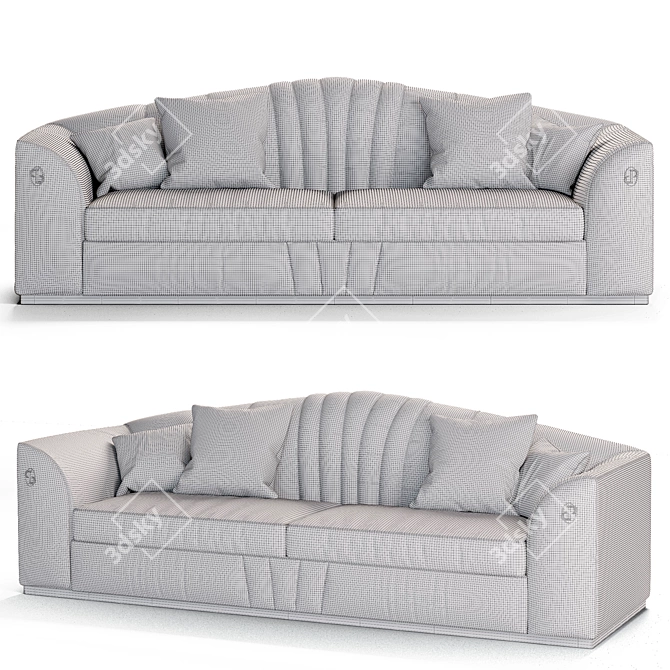Bronze Brushed Patina Leather Sofa 3D model image 2
